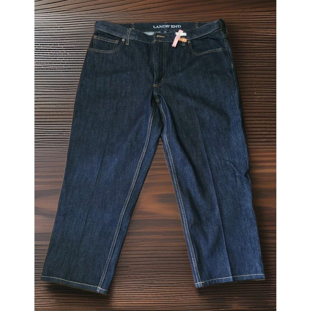 Lands End Mens 40X27 Square Rigger Traditional Fit Comfort Waist Denim Jeans EC